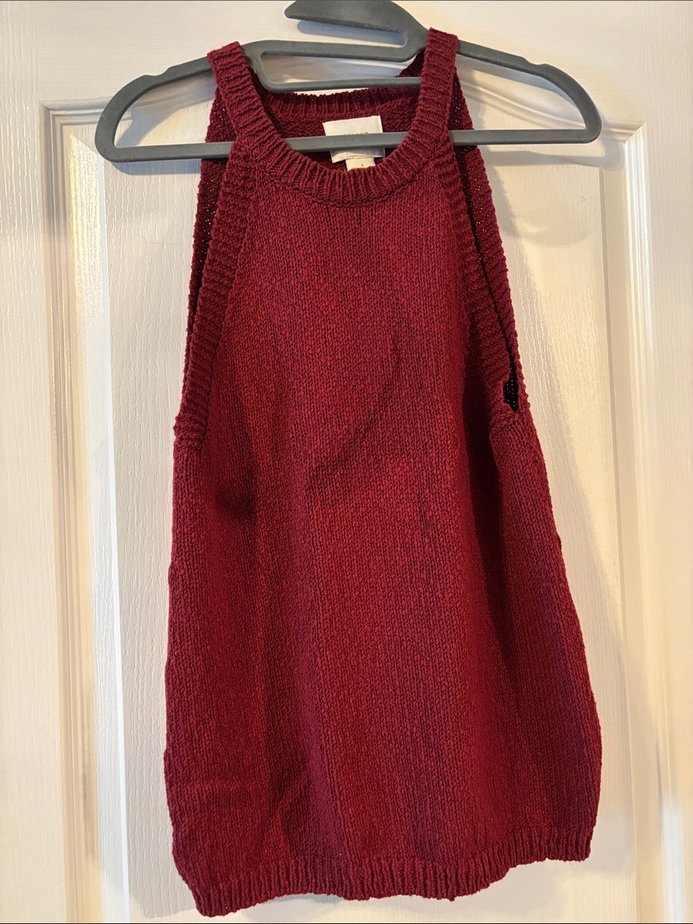 Maeve Anthropologie Women’s Sleeveless Knit Sweater Tank - Deep Burgundy